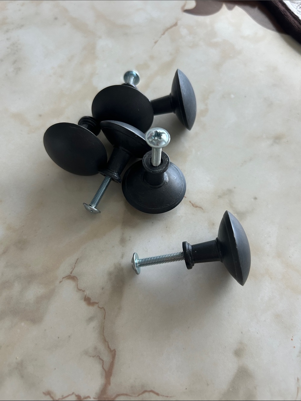 Classic charcoal dresser Knobs with Screws - Set of 6